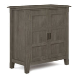 Burlington Solid Wood 30 Inch Wide Transitional Low Storage Cabinet In Farmhouse Grey
