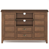 Burlington Solid Wood Tall Tv Media Stand In Rustic Natural Aged Brown For Tvs Up To 60 Inches