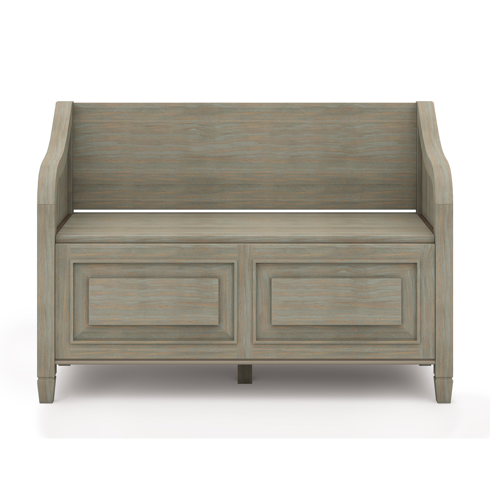 Connaught Solid Wood 42 Inch Wide Traditional Entryway Storage Bench In Distressed Grey