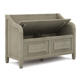 Connaught Solid Wood 42 Inch Wide Traditional Entryway Storage Bench In Distressed Grey