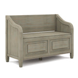 Connaught Solid Wood 42 Inch Wide Traditional Entryway Storage Bench In Distressed Grey