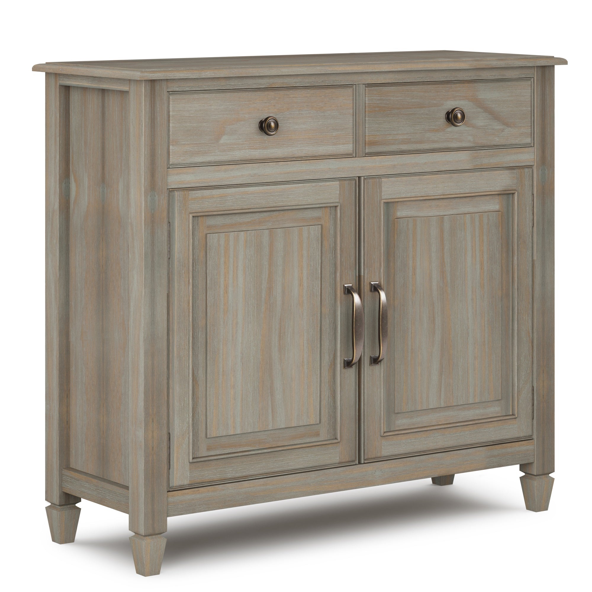 Connaught Solid Wood 40 Inch Wide Traditional Entryway Storage Cabinet In Distressed Grey