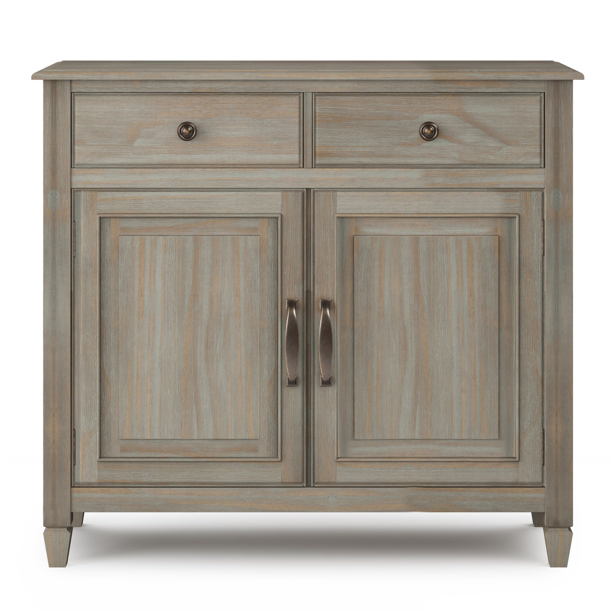 Connaught Solid Wood 40 Inch Wide Traditional Entryway Storage Cabinet In Distressed Grey