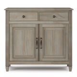 Connaught Solid Wood 40 Inch Wide Traditional Entryway Storage Cabinet In Distressed Grey