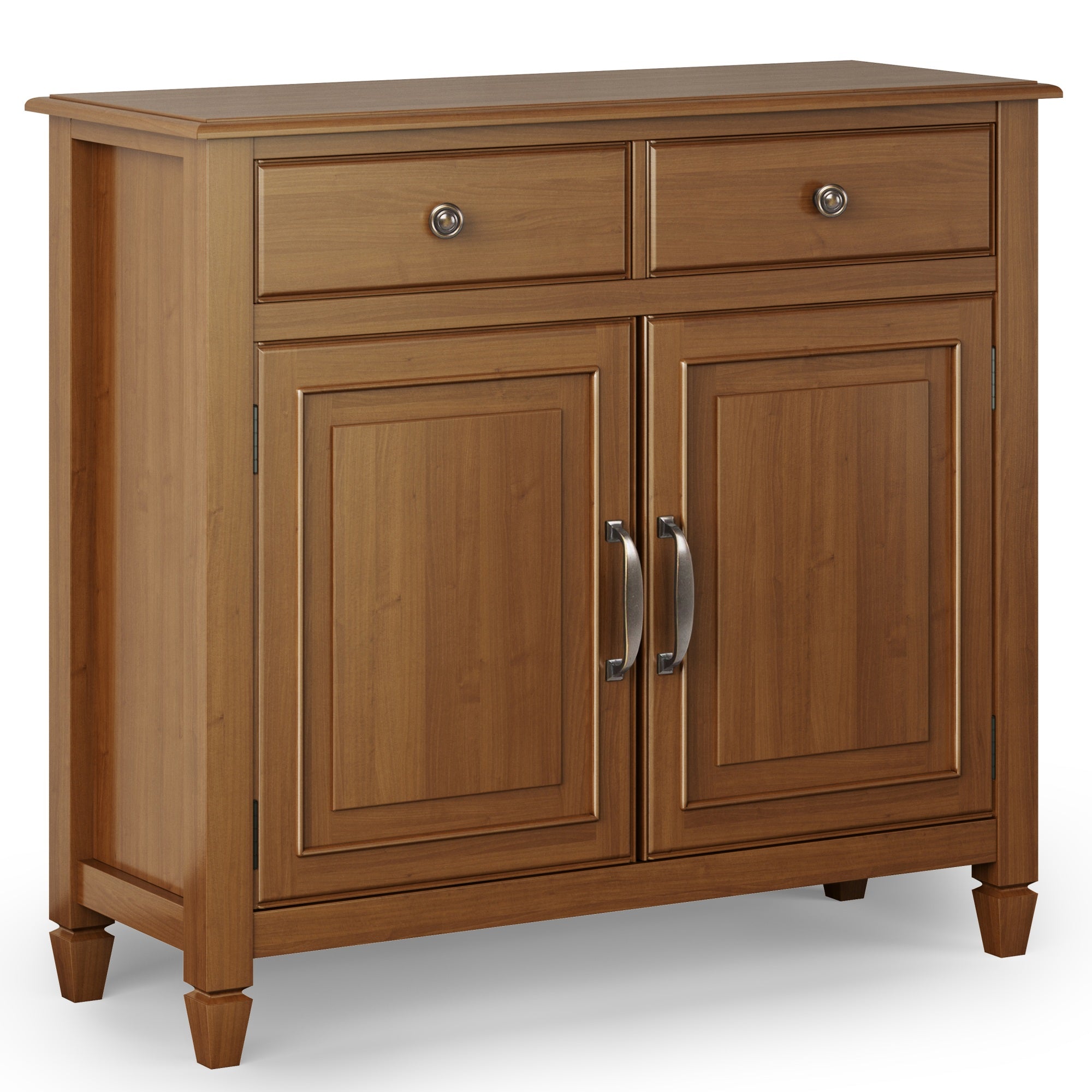 Connaught Solid Wood Entryway Storage Cabinet In Light Golden Brown