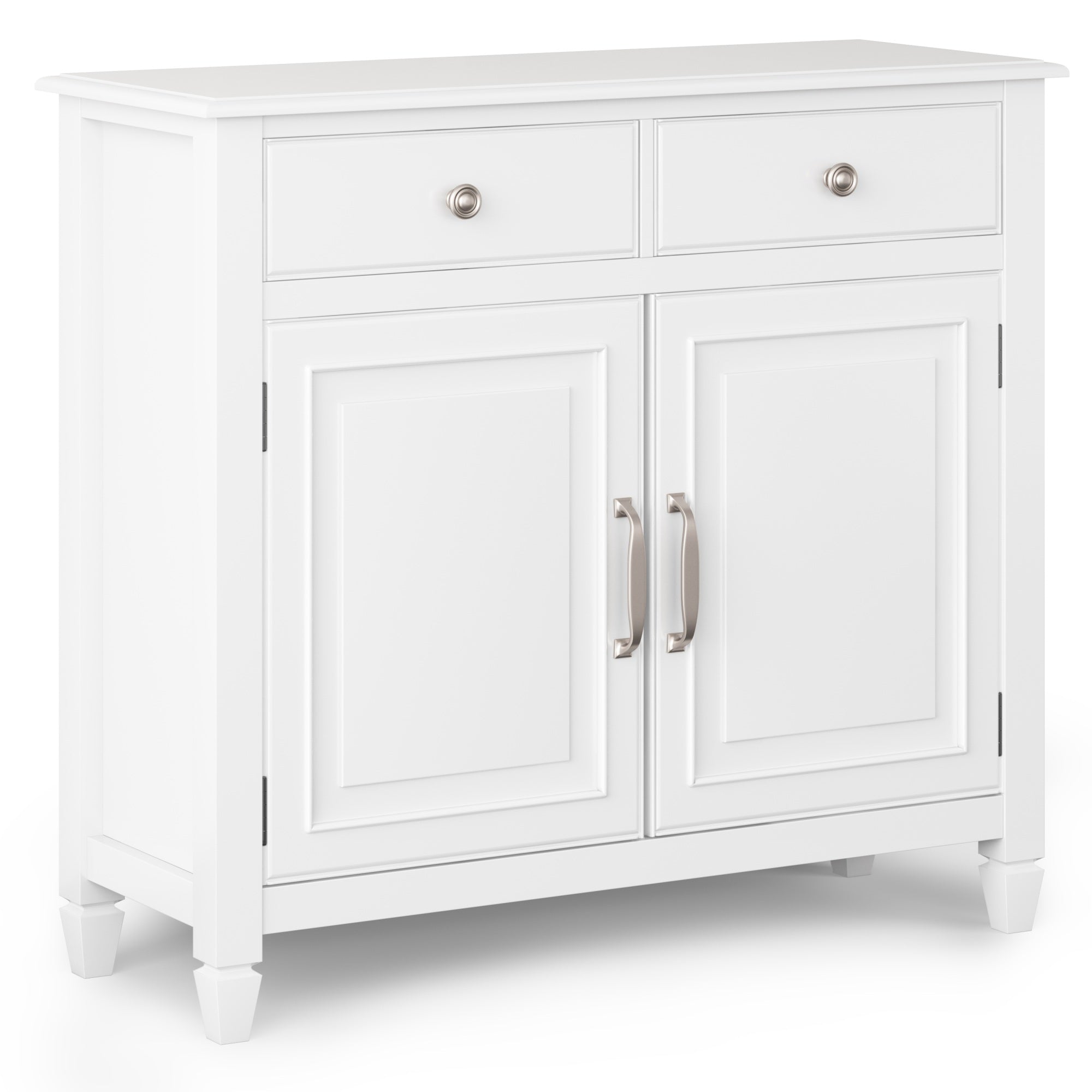 Connaught Solid Wood Entryway Storage Cabinet In White