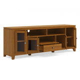 Cosmopolitan Solid Wood 72 Inch Wide Tv Media Stand In Light Golden Brown For Tvs Up To 80 Inches