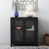 Cosmopolitan Solid Wood 30 In Wide Low Storage Cabinet