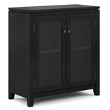 Cosmopolitan Solid Wood 30 In Wide Low Storage Cabinet