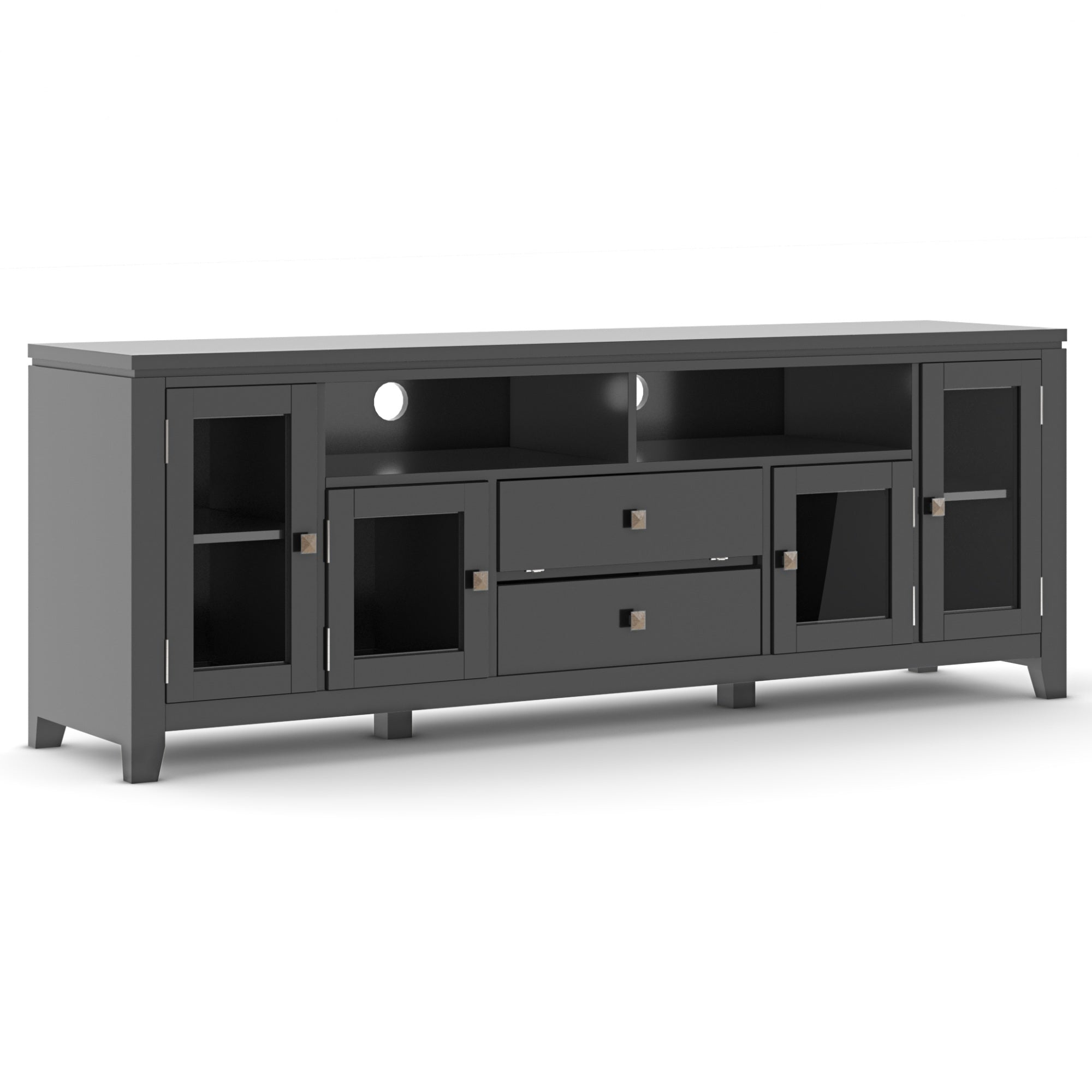 Cosmopolitan Solid Wood 72 In Wide Tv Media Stand & For Tvs Up To 80 Inches - Black