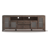 Cosmopolitan Solid Wood 72 Inch Wide Tv Media Stand In Farmhouse Brown For Tvs Up To 80 Inches
