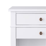 Carlton Solid Wood 24 Inch Wide Transitional Bedside Nightstand Table In White
