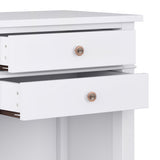 Carlton Solid Wood 24 Inch Wide Transitional Bedside Nightstand Table In White