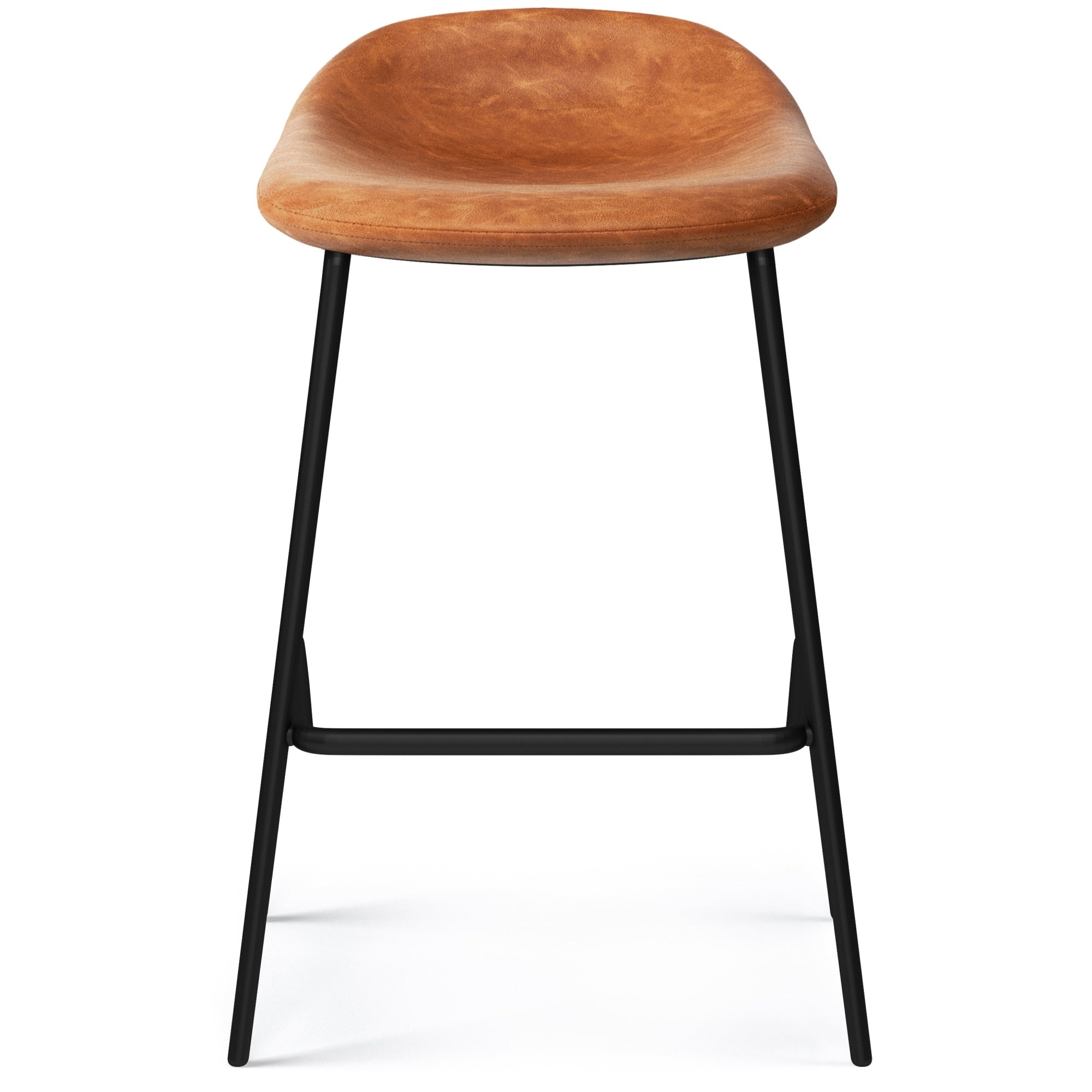 Dafney Counter Height Stool (Set Of 2) In Camel Brown Faux Leather