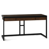 Erina Solid Acacia Wood Industrial 60 Inch Wide Writing Office Desk In Farmhouse Brown