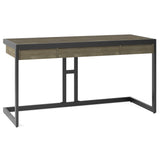 Erina Solid Acacia Wood Industrial 60 Inch Wide Writing Office Desk In Distressed Grey