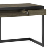 Erina Solid Acacia Wood Industrial 60 Inch Wide Writing Office Desk In Distressed Grey