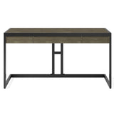 Erina Solid Acacia Wood Industrial 60 Inch Wide Writing Office Desk In Distressed Grey