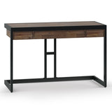 Erina Solid Acacia Wood Industrial 48 Inch Wide Small Desk In Rustic Natural Aged Brown