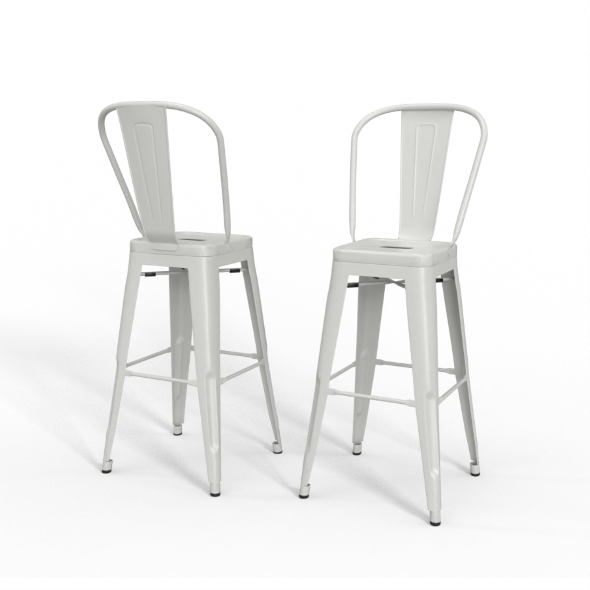 Fletcher 24 Inch Metal Counter Height Stool (Set Of 2) In White