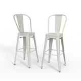 Fletcher 24 Inch Metal Counter Height Stool (Set Of 2) In White