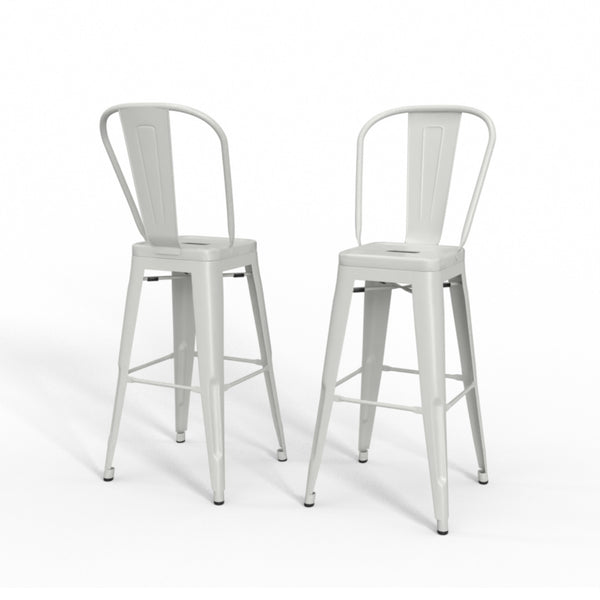 Fletcher 24 Inch Metal Counter Height Stool (Set Of 2) In White ...