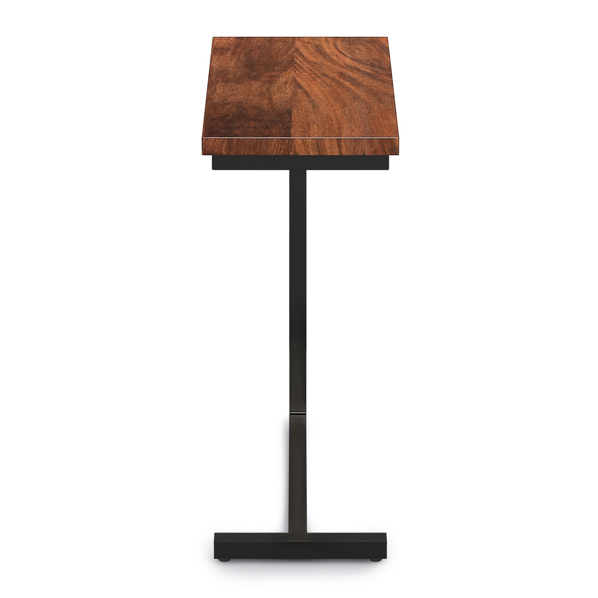 Gowen Solid Mango Wood And Metal 18 Inch Wide Rectangle Industrial C Side Table In Dark Cognac Brown, Fully Assembled