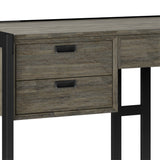 Hampden Solid Acacia Wood Desk In Weathered Grey