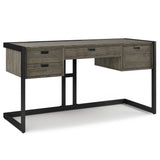 Hampden Solid Acacia Wood Desk In Weathered Grey