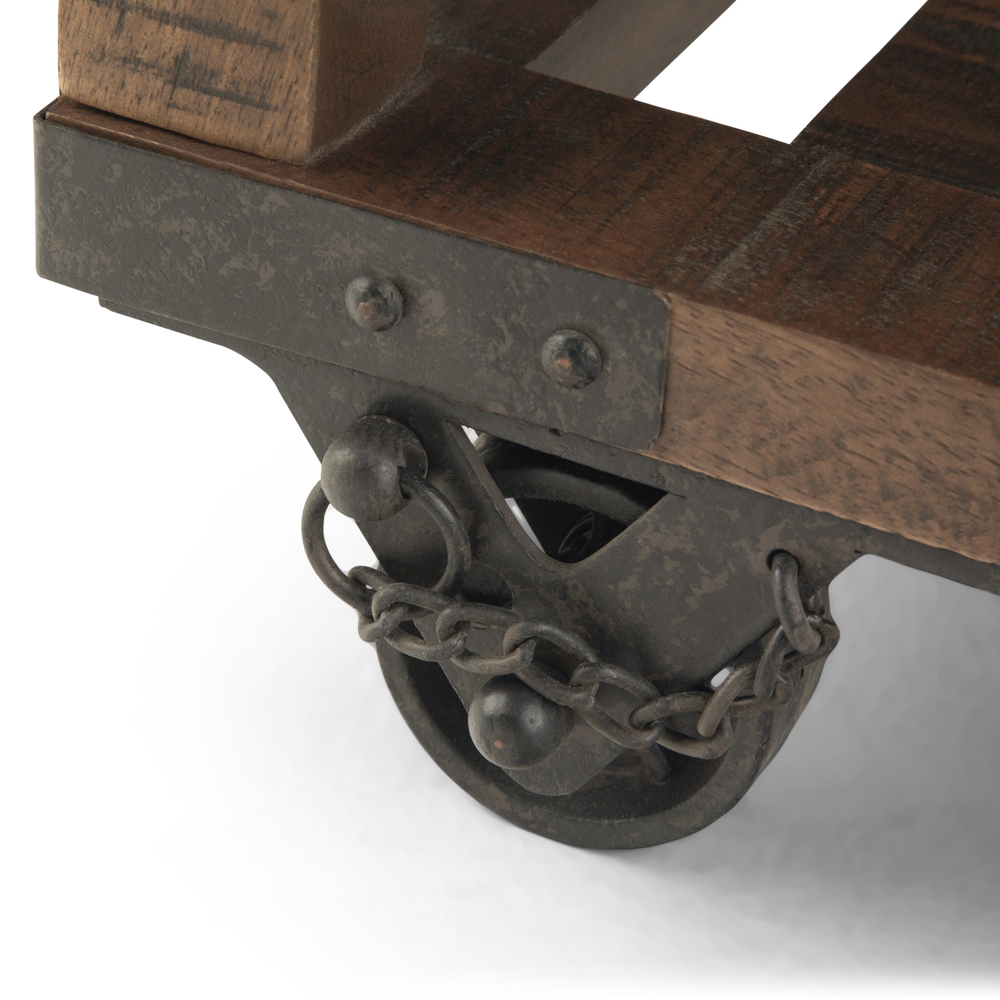 Harding Solid Mango Wood And Metal 20 Inch Wide Square Industrial End Table In Distressed Dark Brown