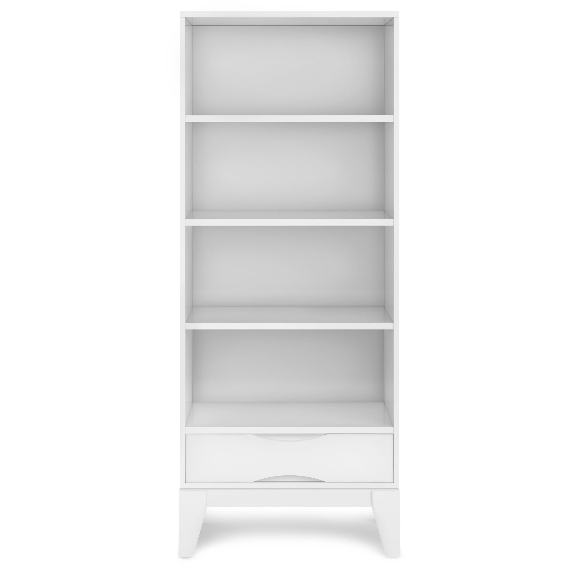 Harper Solid Hardwood Bookcase With Storage In White