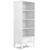 Harper Solid Hardwood Bookcase With Storage In White