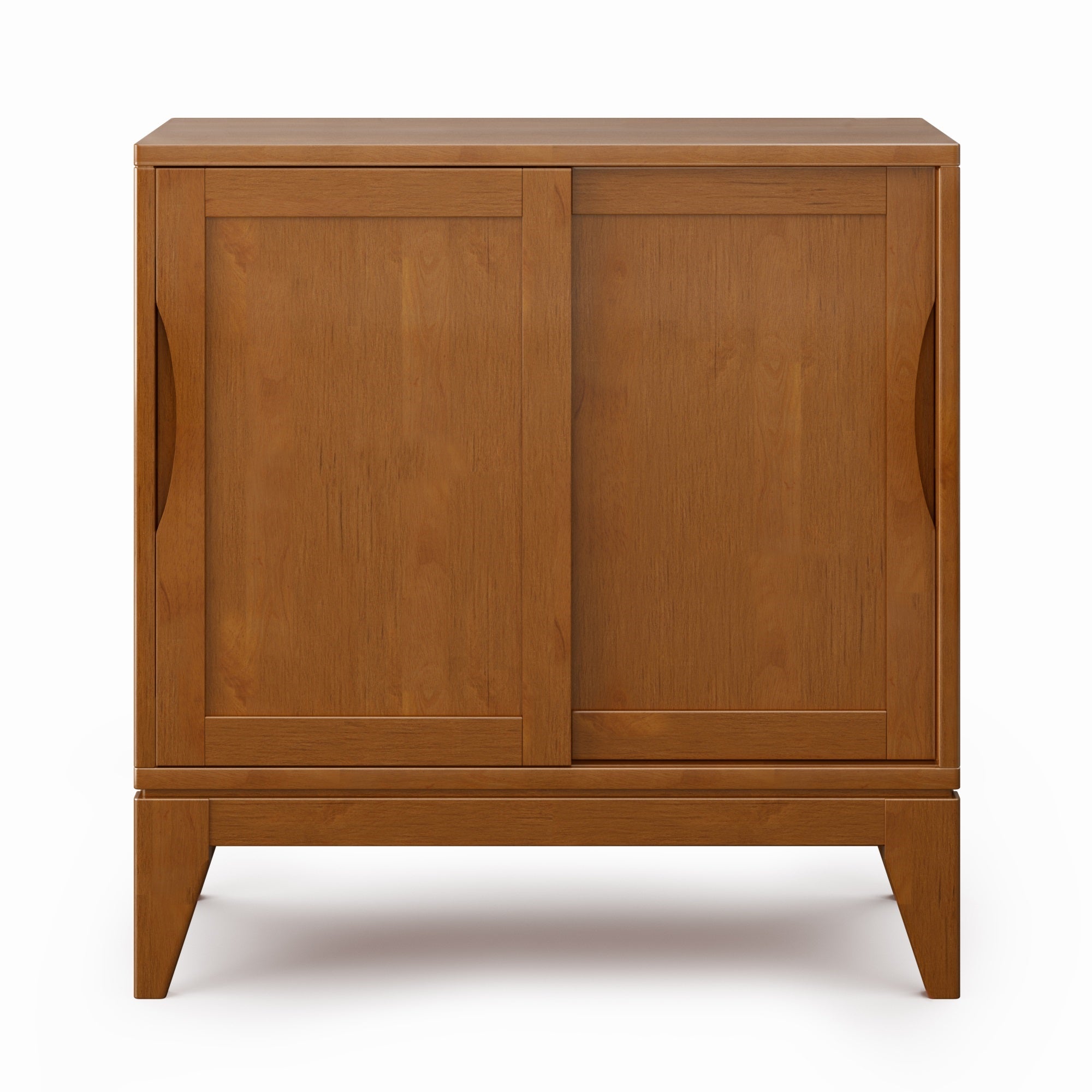 Harper Solid Hardwood 30 Inch Wide Mid-Century Modern Low Storage Cabinet In Teak Brown