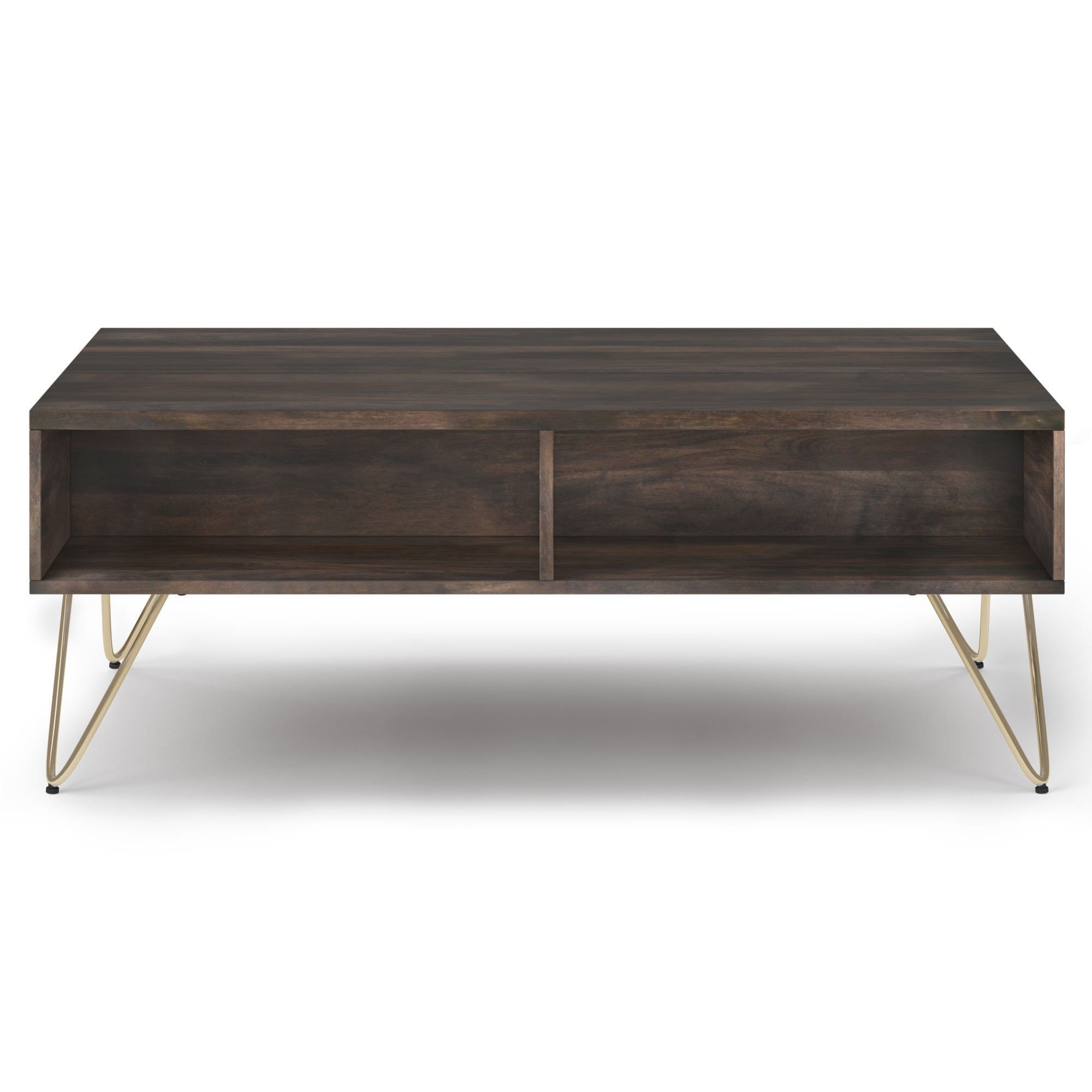 Hunter Solid Mango Wood Lift Top Coffee Table In Ebony