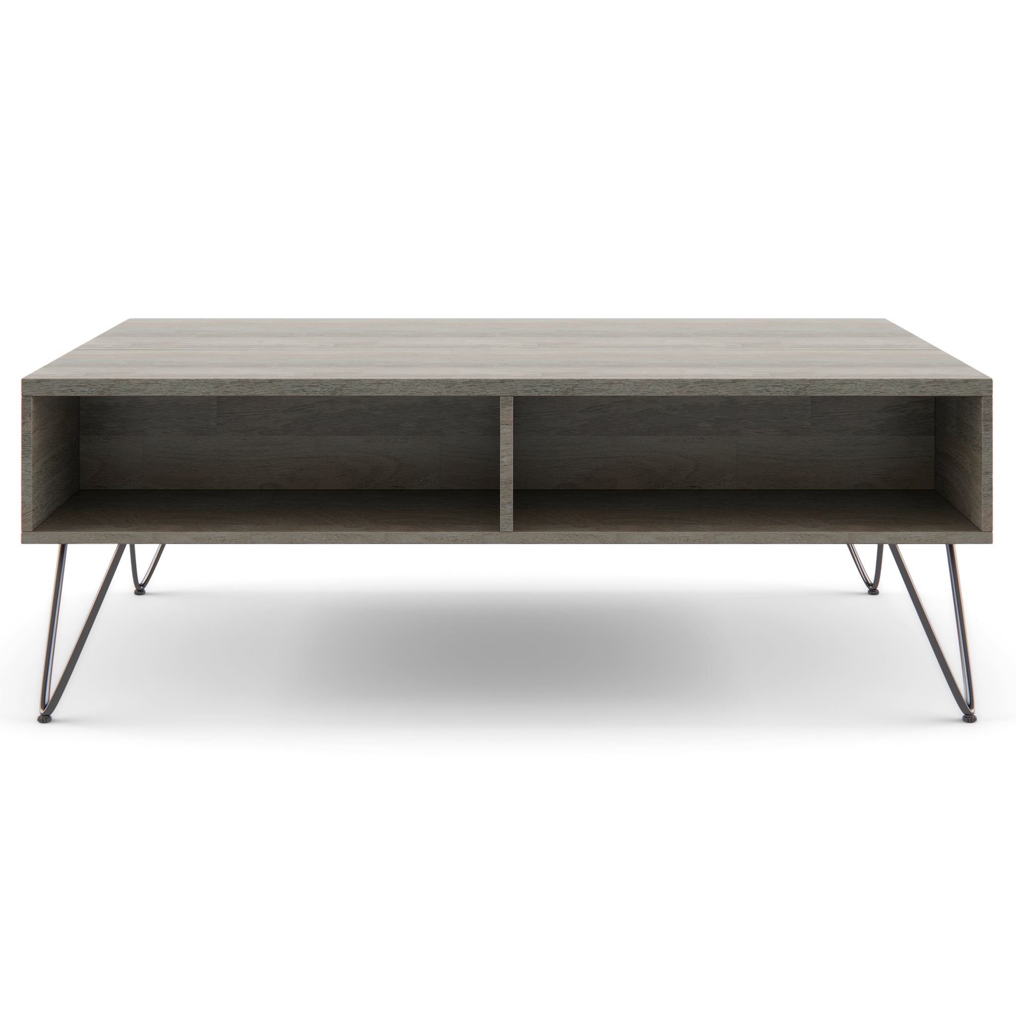 Hunter Solid Mango Wood Lift Top Coffee Table In Grey