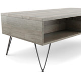 Hunter Solid Mango Wood Lift Top Coffee Table In Grey