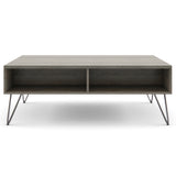 Hunter Solid Mango Wood Lift Top Coffee Table In Grey