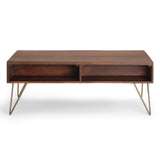Hunter Solid Mango Wood Lift Top Coffee Table In Umber Brown