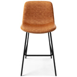 Jolie Counter Height Stool (Set Of 2) In Camel Brown Faux Leather