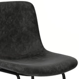 Jolie Counter Height Stool (Set Of 2) In Distressed Charcoal Grey Faux Leather