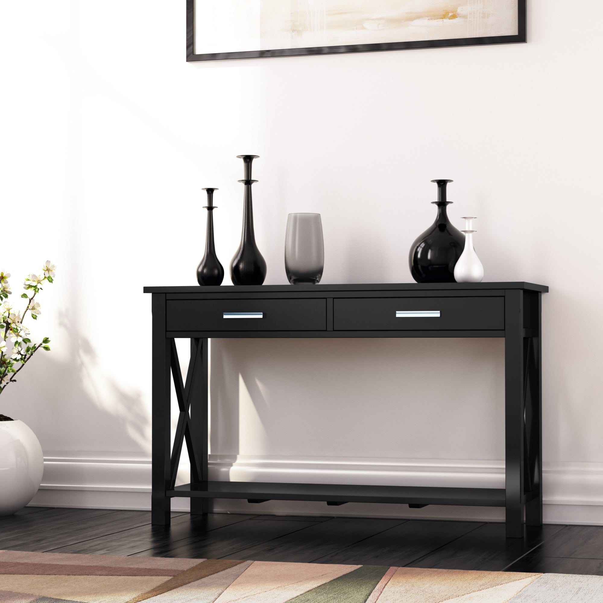 Kitchener Solid Wood 47 In Wide Console Sofa Table