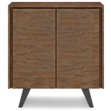 Lowry Solid Acacia Wood Medium Storage Cabinet In Rustic Natural Aged Brown