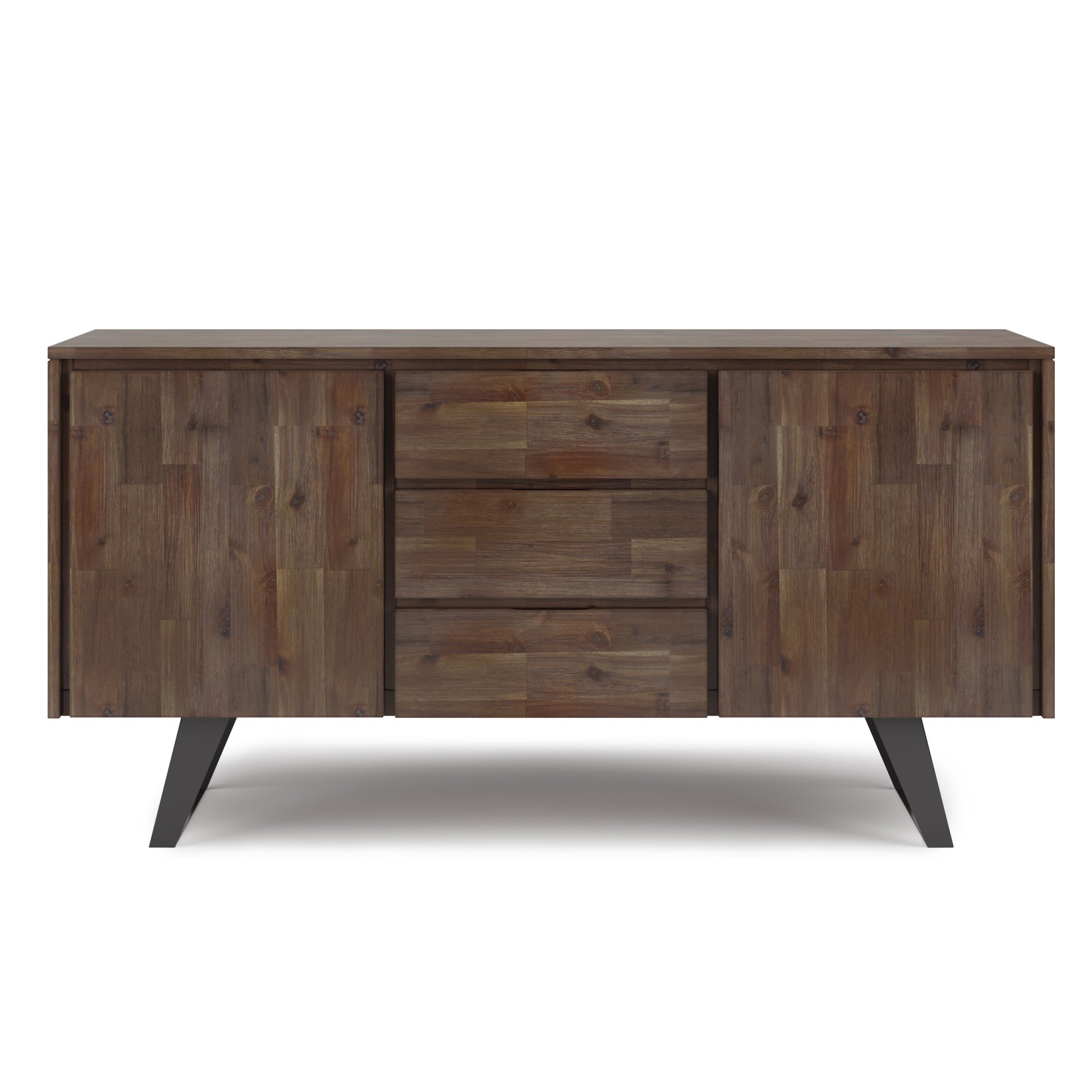 Lowry Solid Acacia Wood & Metal 60 In Wrectangle Sideboard Buffet