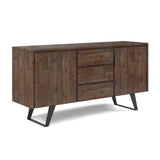 Lowry Solid Acacia Wood & Metal 60 In Wrectangle Sideboard Buffet