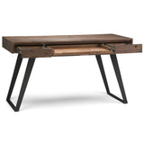 Lowry Solid Acacia Wood Modern Industrial 54 Inch Wide Desk In Rustic Natural Aged Brown
