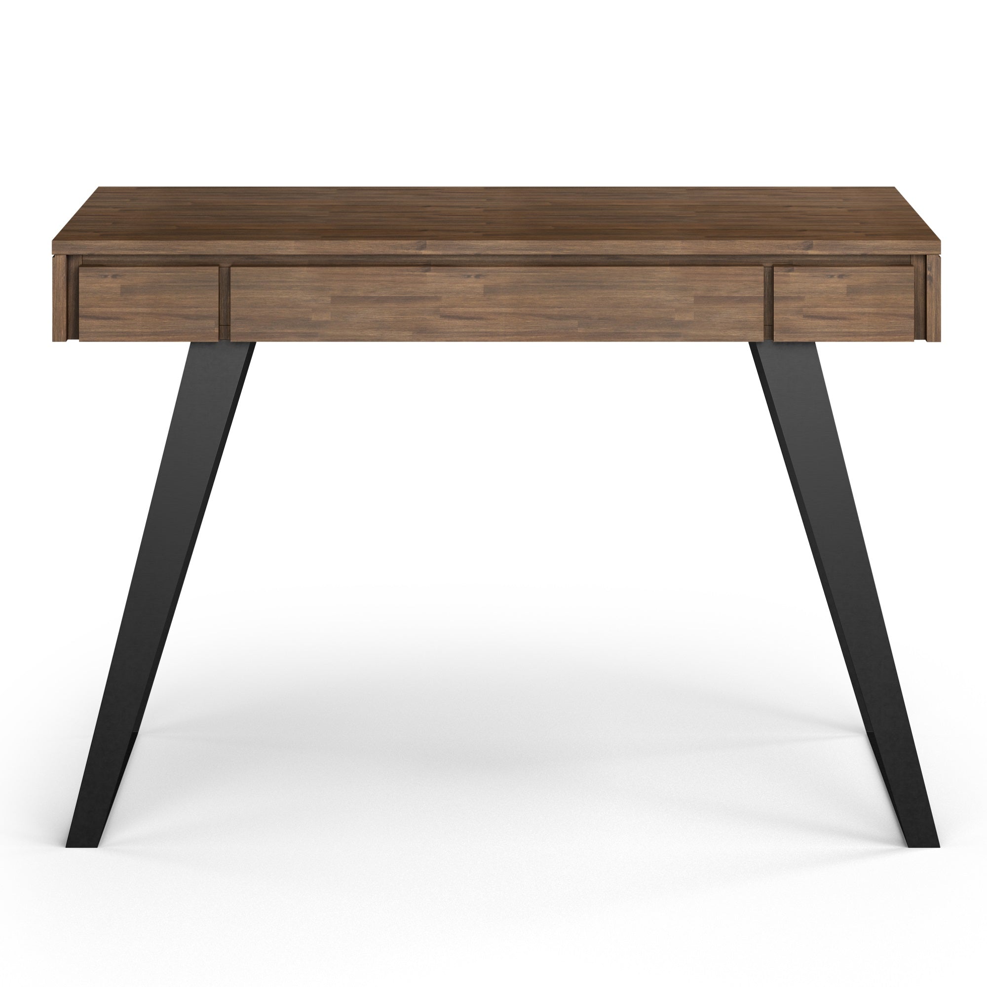 Lowry Solid Acacia Wood Small Desk In Rustic Natural