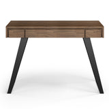 Lowry Solid Acacia Wood Small Desk In Rustic Natural