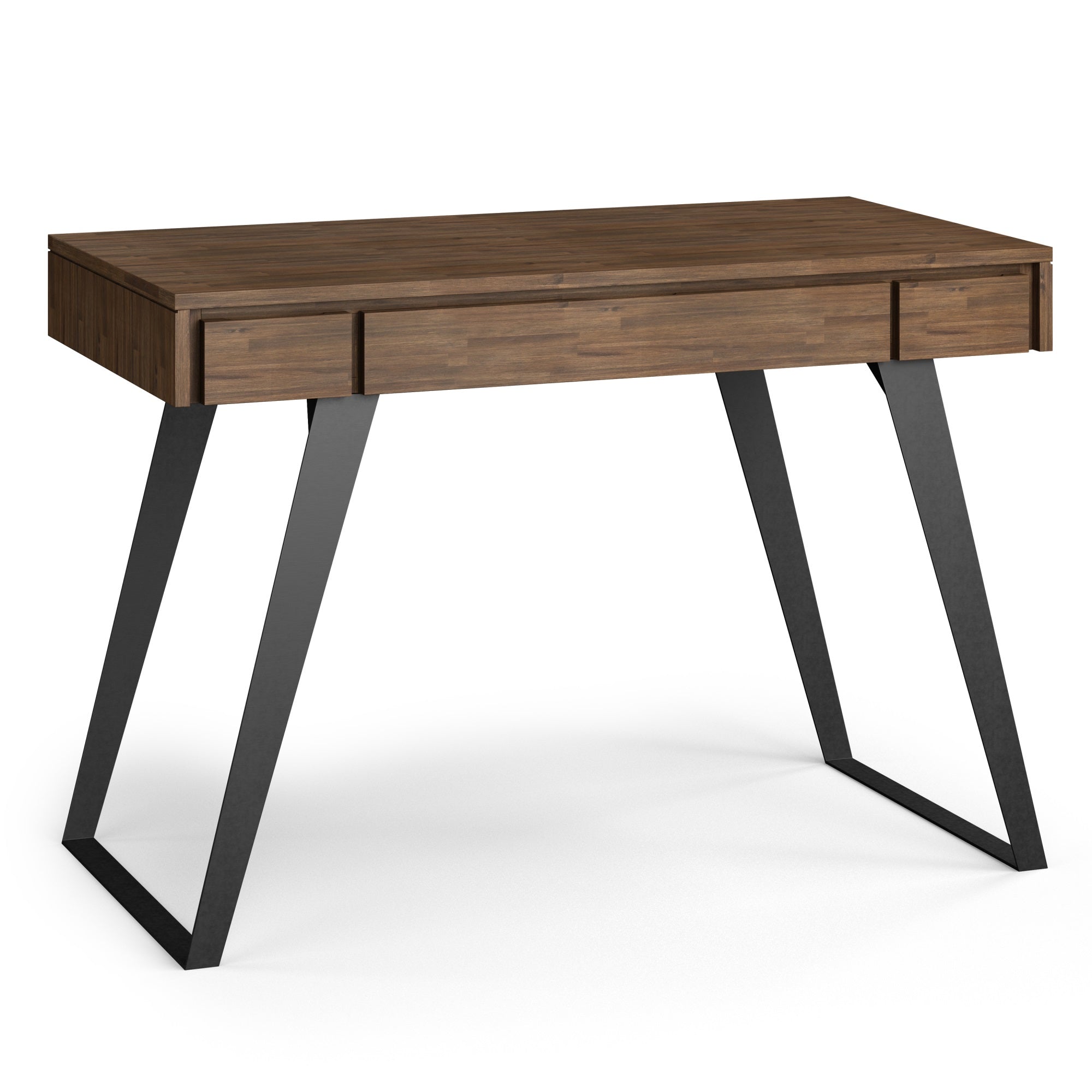 Lowry Solid Acacia Wood Small Desk In Rustic Natural