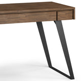 Lowry Solid Acacia Wood Small Desk In Rustic Natural