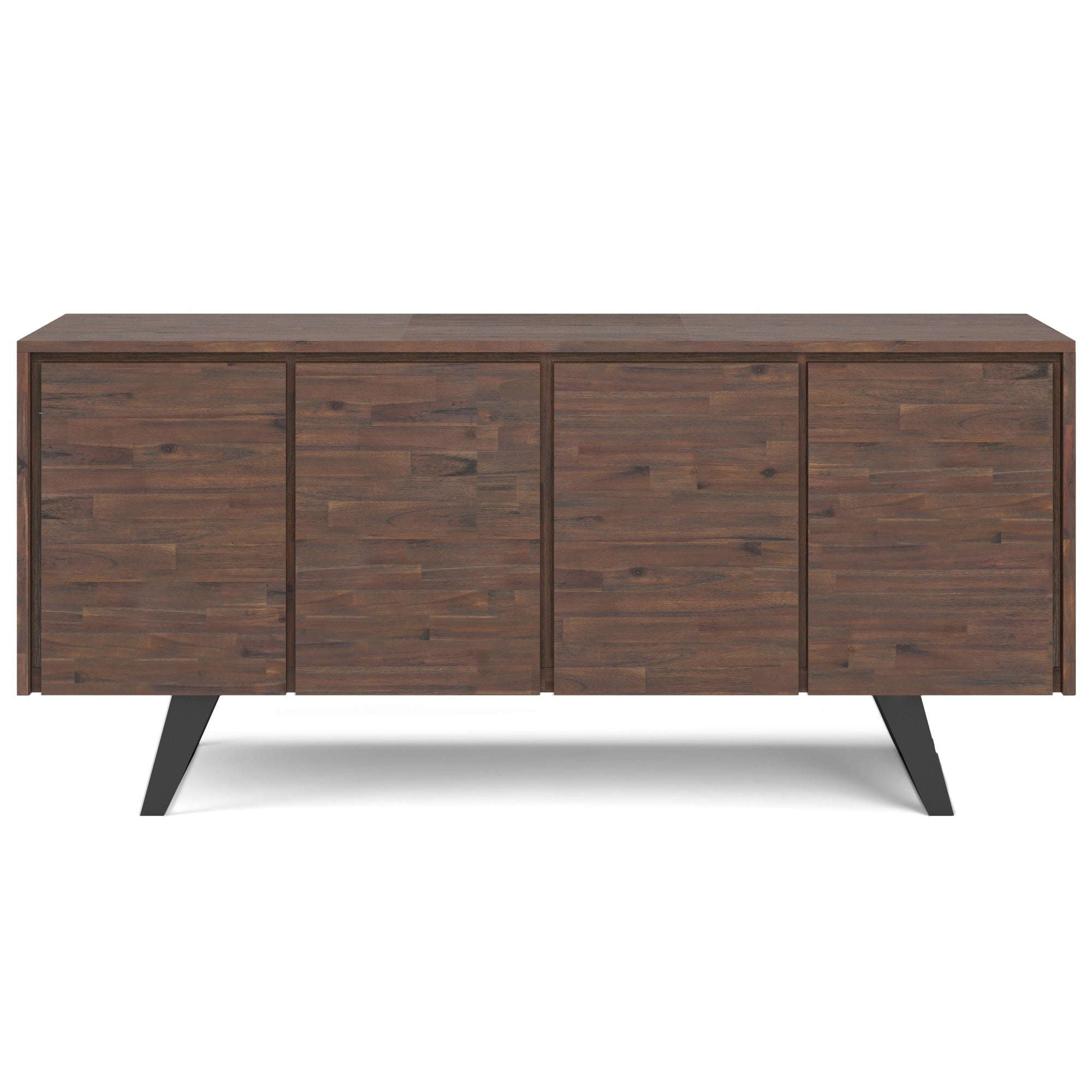 Lowry Large 4 Door Sideboard Buffet In Distressed Charcoal Brown